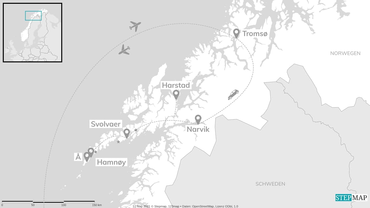 Abenteuer Lofoten: Roadtrip zu roten Stelzenhäuschen