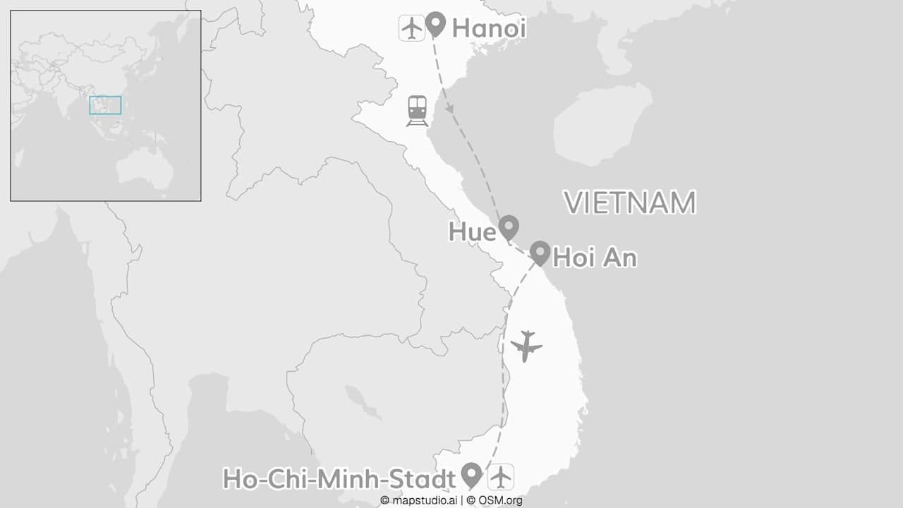 2 for 1 Vietnam: Von Hanoi über Hoi An bis Ho-Chi-Minh-Stadt